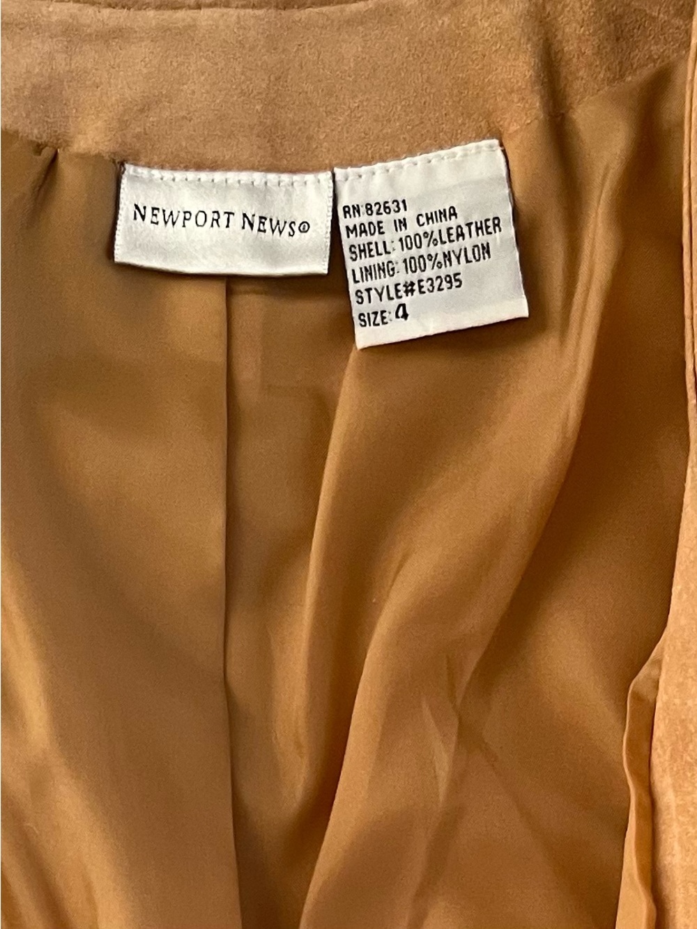 Newport News Genuine Suede Leather Fringe Vest Boho Western Camel Tan Size 4 - Picture 5 of 6